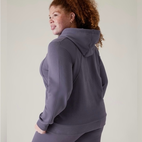 NWT Athleta Hoodie Women’s 2X Plus Nightfall Purple Retroplush Revive Sweatshirt - Picture 4 of 9